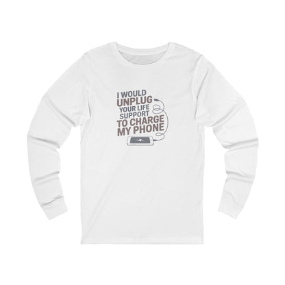 Your Life Support < Charging My Phone — Retro Long Sleeve (Light)