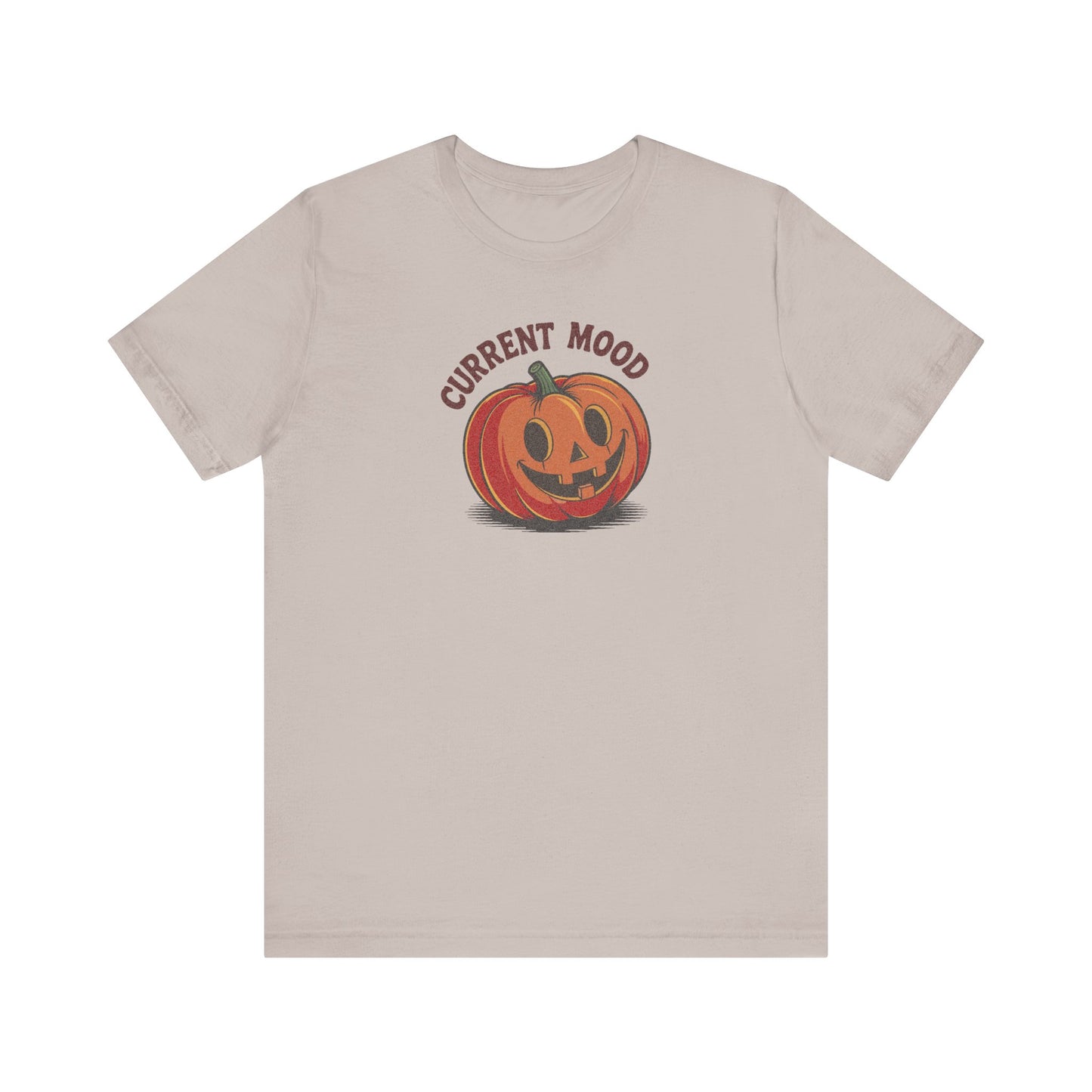 Current Mood (Cute Pumpkin) — Retro Halloween Tee (Light)