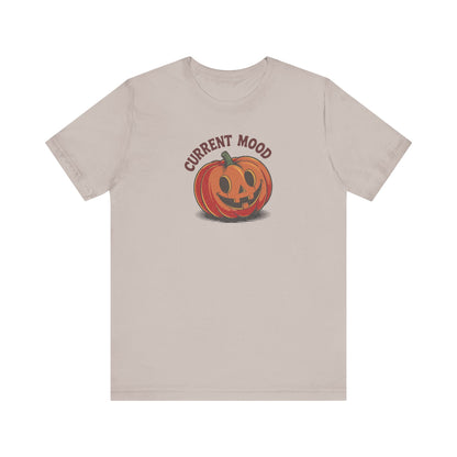 Current Mood (Cute Pumpkin) — Retro Halloween Tee (Light)