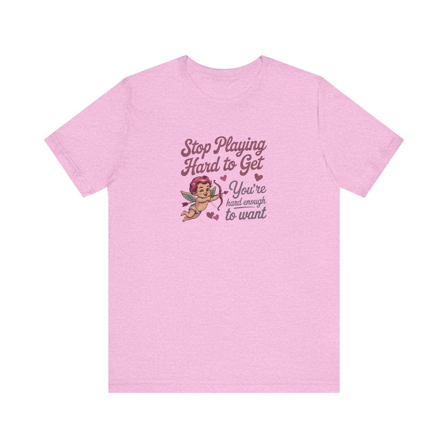Stop Playing Hard to Get — Retro Cupid Tee (Light)