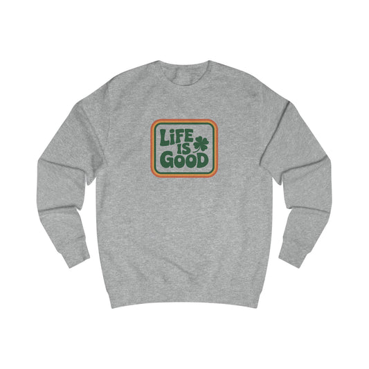 Life Is Good, Shamrock Style — St. Patrick’s Retro Sweatshirt (Light)