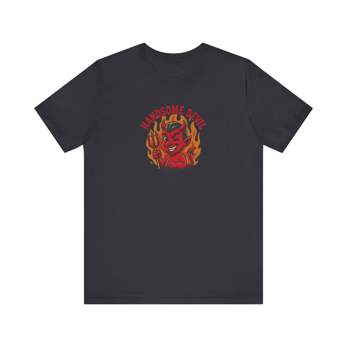 Handsome Devil — Fiery Retro Halloween Tee (Dark)