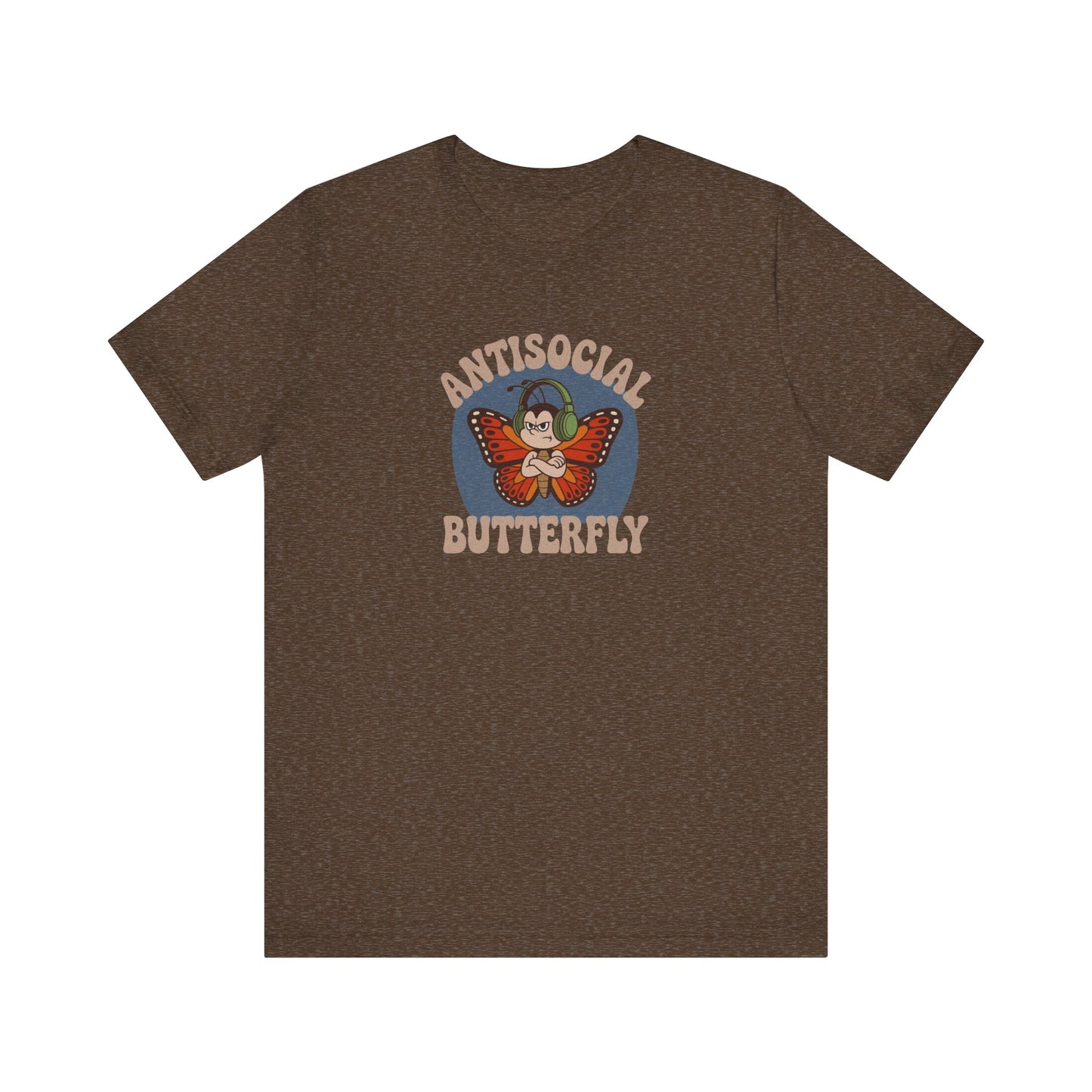 Antisocial Butterfly (Male) — Retro Workout Tee (Dark)