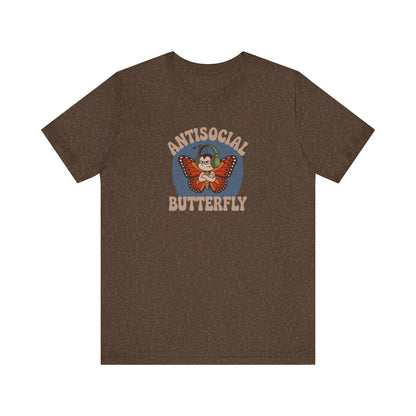 Antisocial Butterfly (Male) — Retro Workout Tee (Dark)