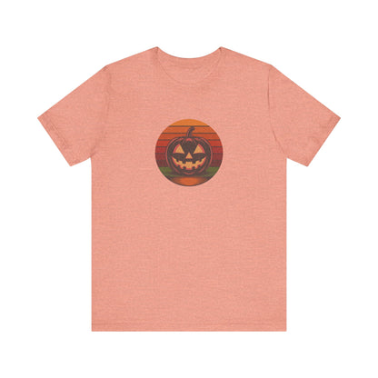 Retro Jack: Bold Grin — Halloween Sunset Tee (Light)