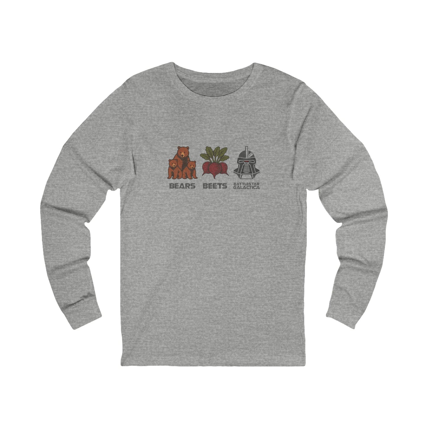 Bears, Beets, Battlestar (Captions) — Retro Long Sleeve (Light)