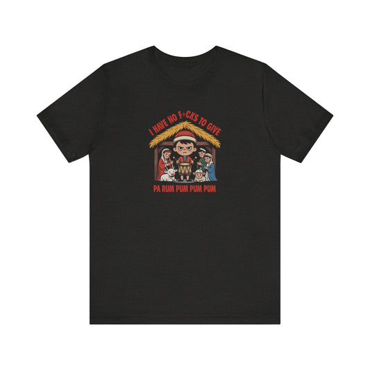 I Have No F*cks to Give — Little Drummer Boy Retro Tee (Dark)