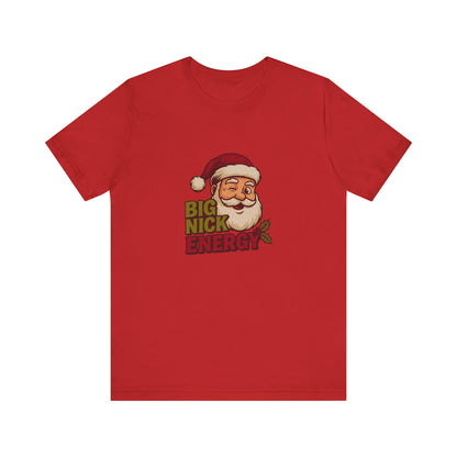 Big Nick Energy — Retro Santa Christmas Tee (Light)