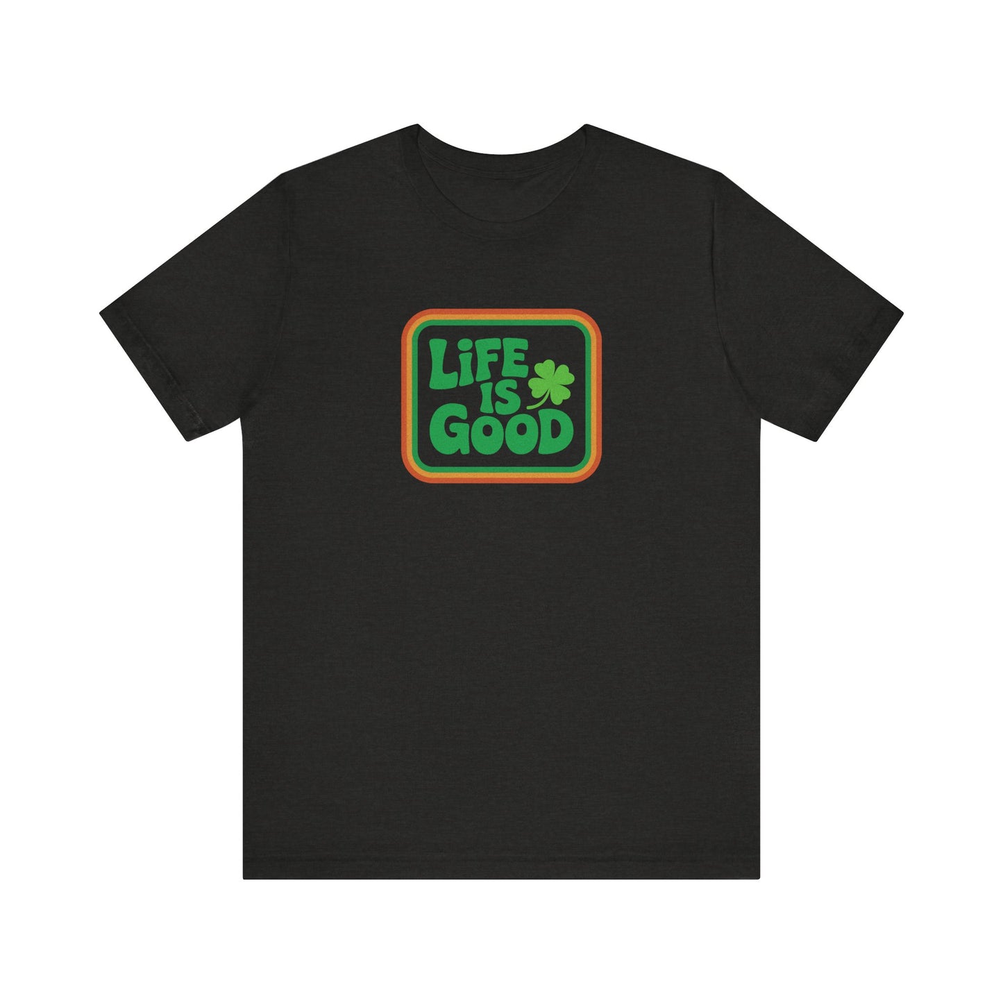 Life Is Good, Shamrock Style — St. Patrick’s Retro Tee (Dark)