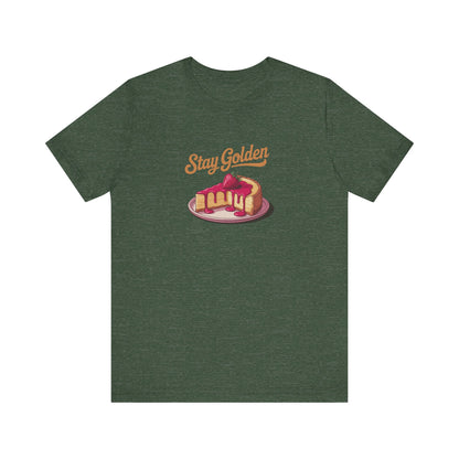 Stay Golden — Retro Cheesecake Graphic Tee (Dark)