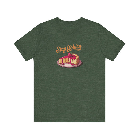 Stay Golden — Retro Cheesecake Graphic Tee (Dark)
