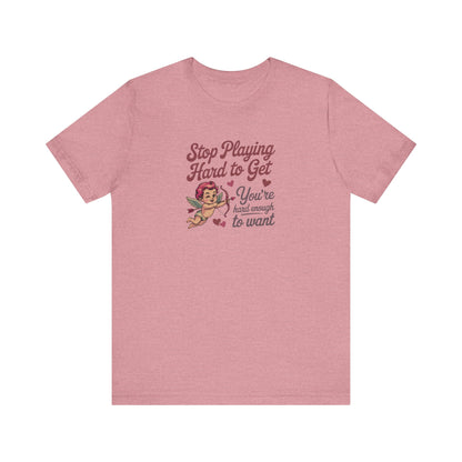 Stop Playing Hard to Get — Retro Cupid Tee (Light)
