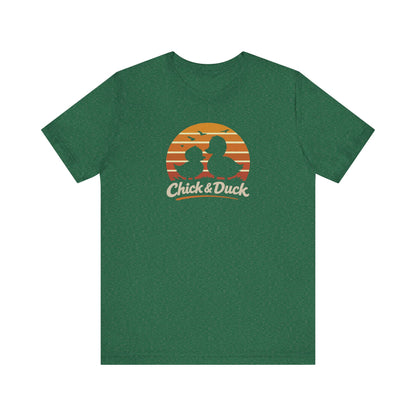 The Chick and the Duck — Friends Retro Tee (Dark)