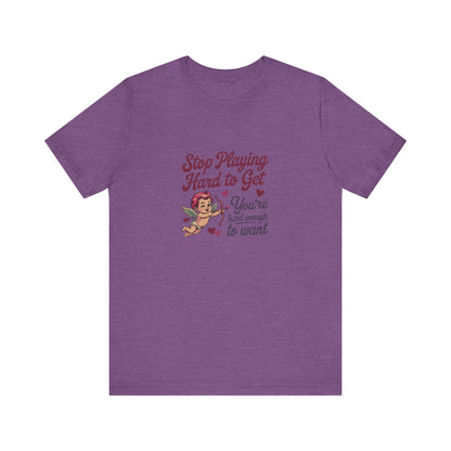 Stop Playing Hard to Get — Retro Cupid Tee (Light)