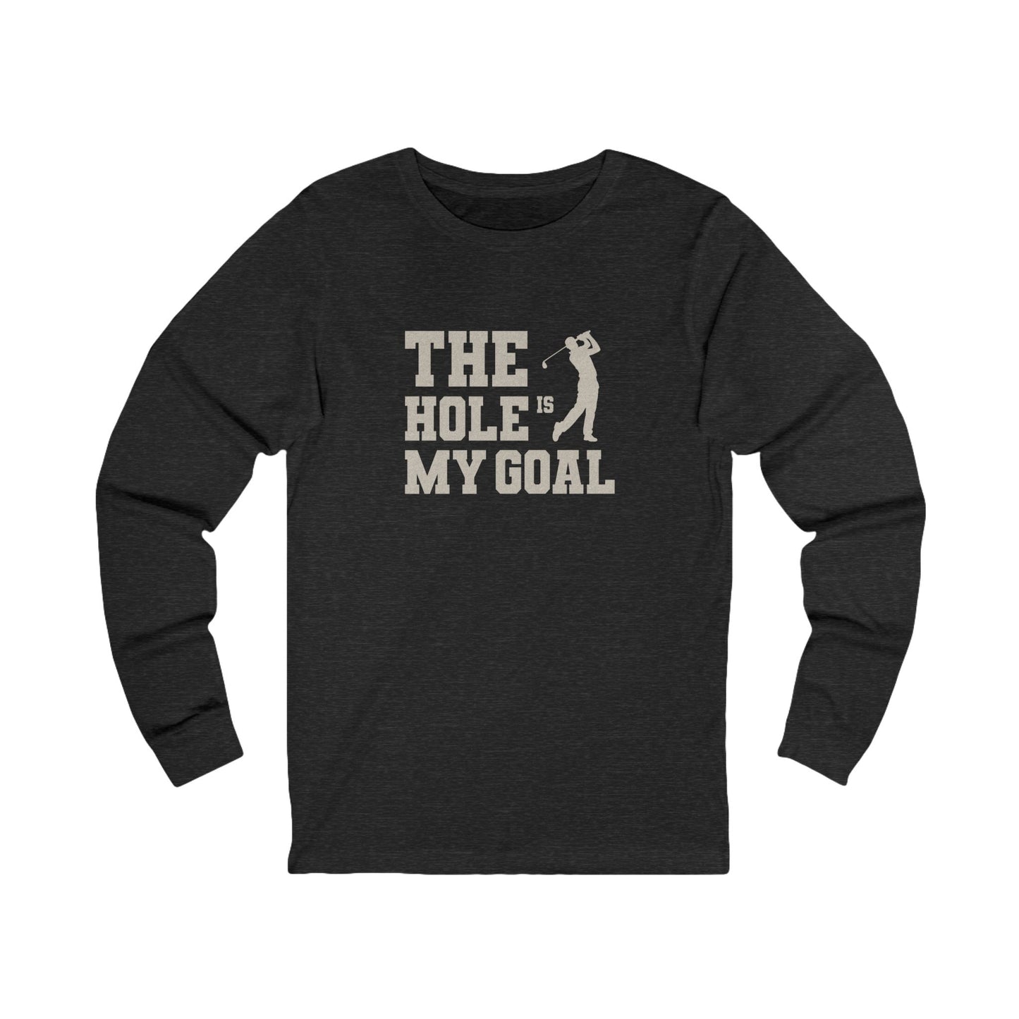 The Hole Is My Goal — Golf Silhouette Retro Long Sleeve (Dark)