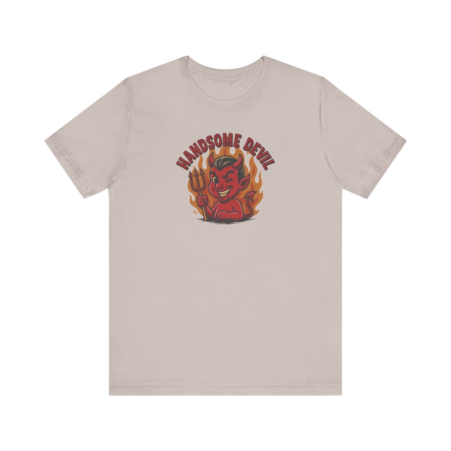 Handsome Devil — Fiery Retro Halloween Tee (Light)