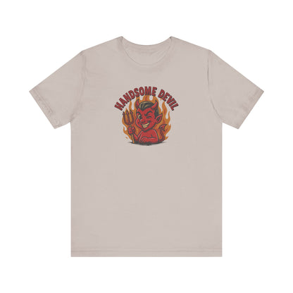 Handsome Devil — Fiery Retro Halloween Tee (Light)