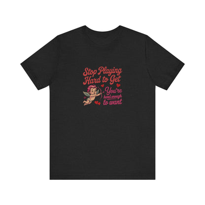 Stop Playing Hard to Get — Retro Cupid Tee (Dark)