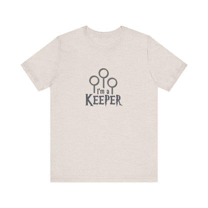 I’m a Keeper — Harry Potter Quidditch Retro Tee (Light)