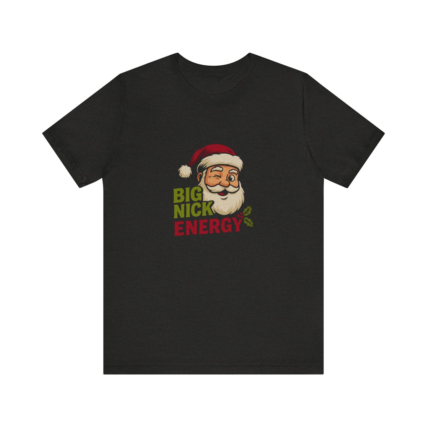 Big Nick Energy — Retro Santa Christmas Tee (Dark)