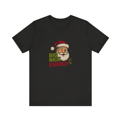 Big Nick Energy — Retro Santa Christmas Tee (Dark)