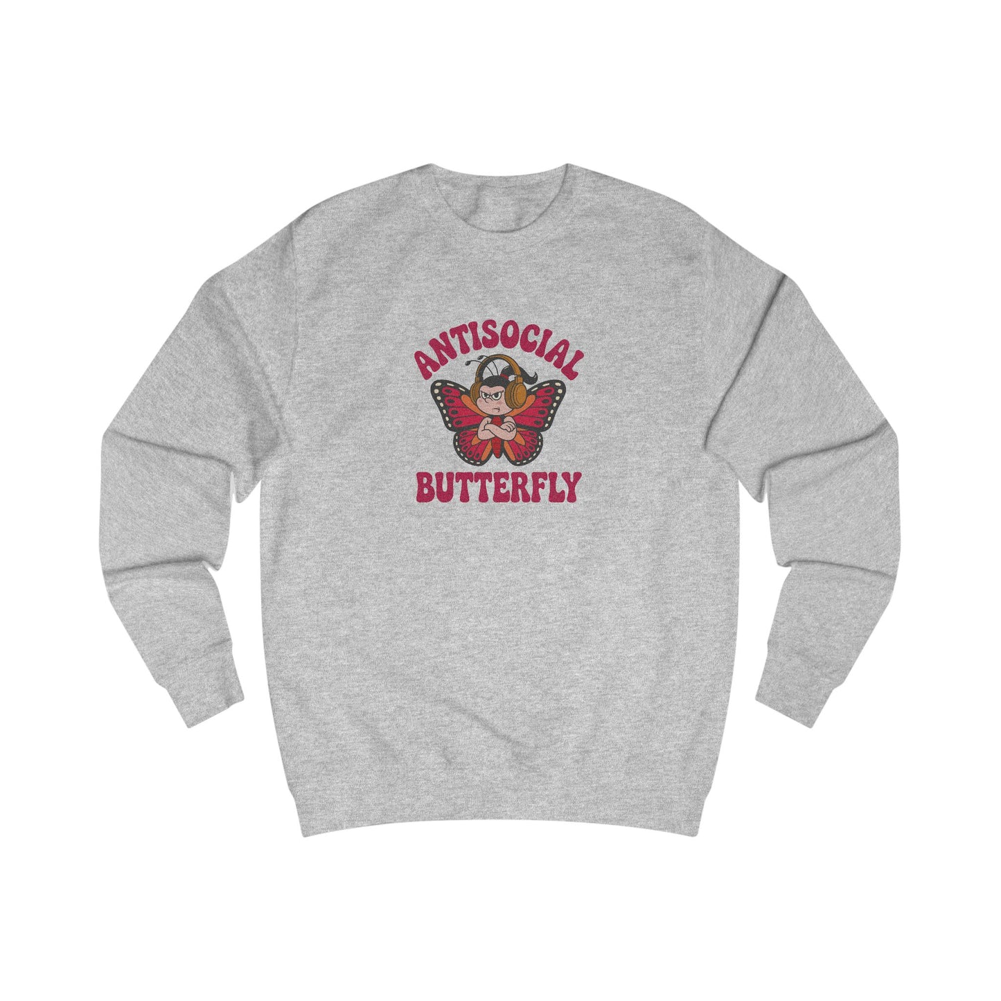 Antisocial Butterfly (Female) — Retro Workout Sweatshirt (Light)