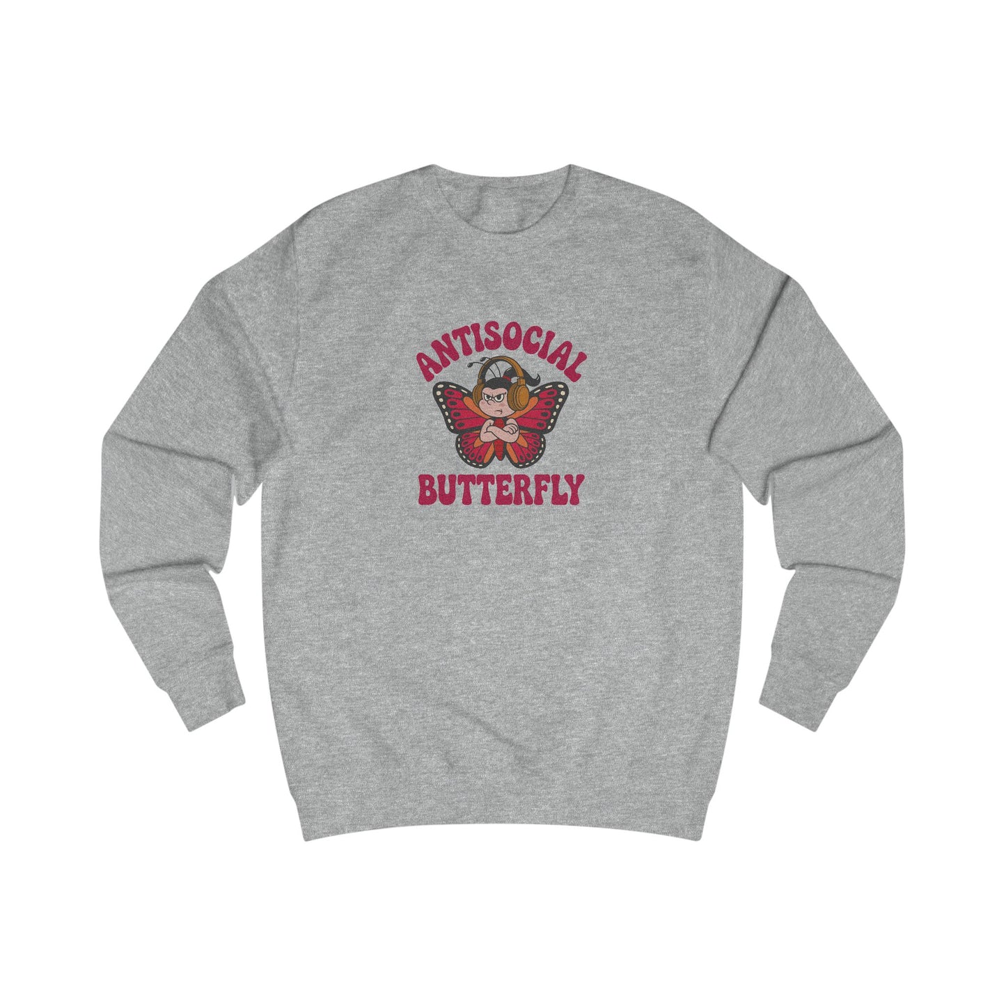 Antisocial Butterfly (Female) — Retro Workout Sweatshirt (Light)