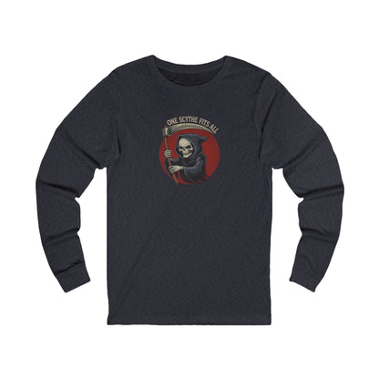 One Scythe Fits All — Grim Reaper Retro Long Sleeve (Dark)