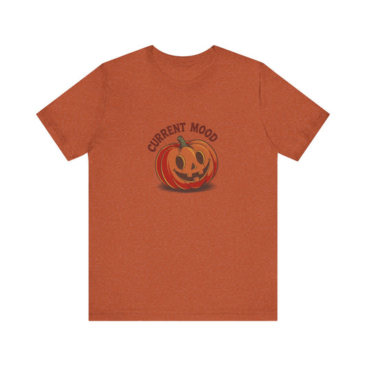 Current Mood (Cute Pumpkin) — Retro Halloween Tee (Light)