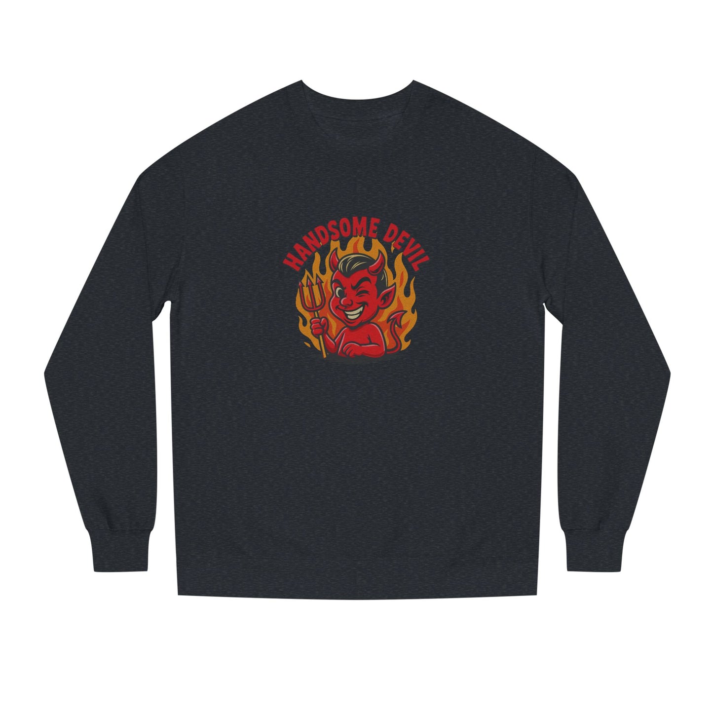 Handsome Devil — Fiery Retro Halloween Sweatshirt (Dark)