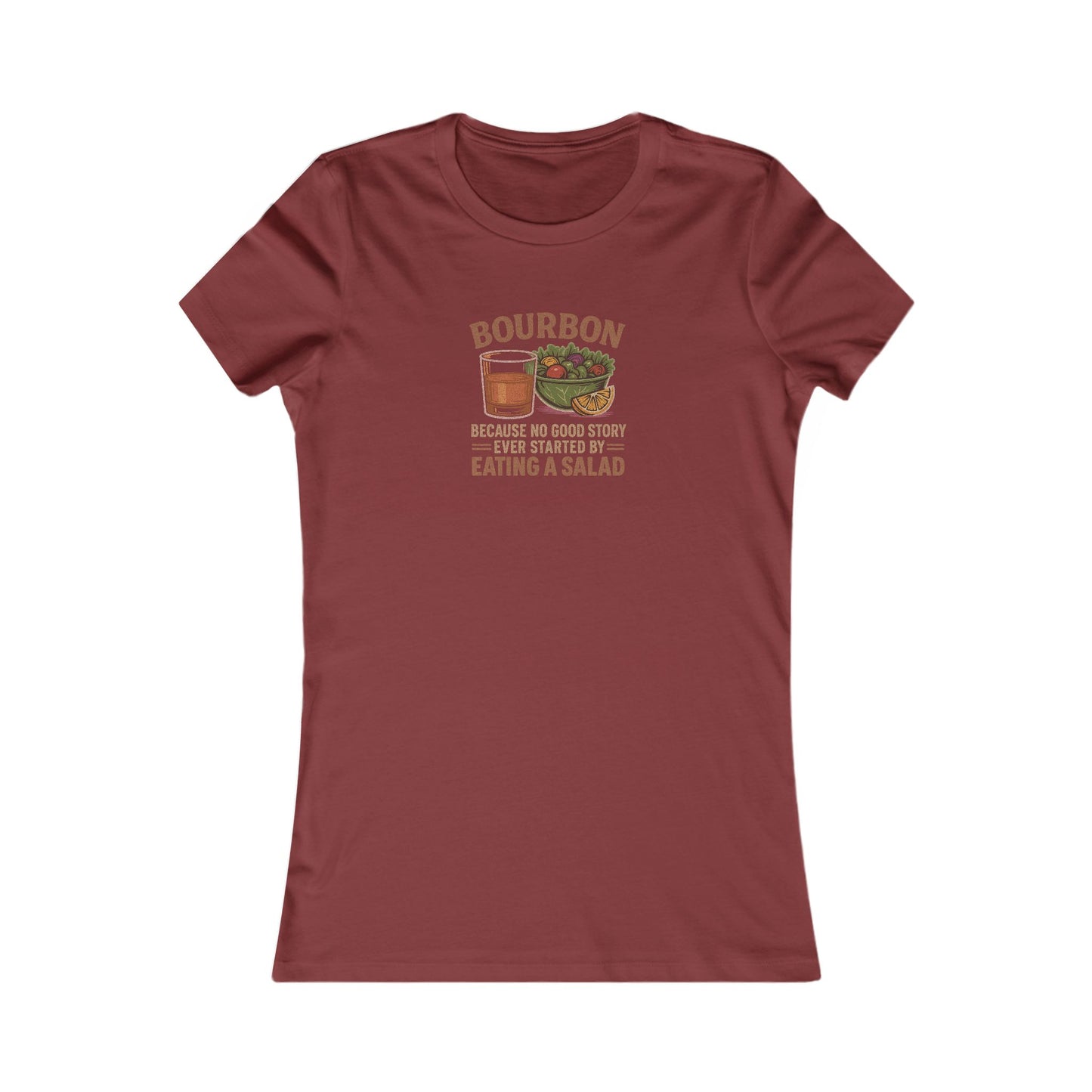 Bourbon > Eating a Salad — Retro Women's Tee (Dark)