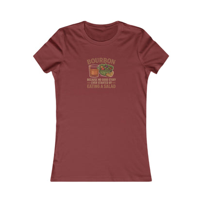 Bourbon > Eating a Salad — Retro Women's Tee (Dark)