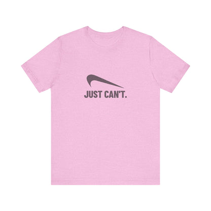 Just Can’t Athletic Parody — Retro Workout Tee (Light)