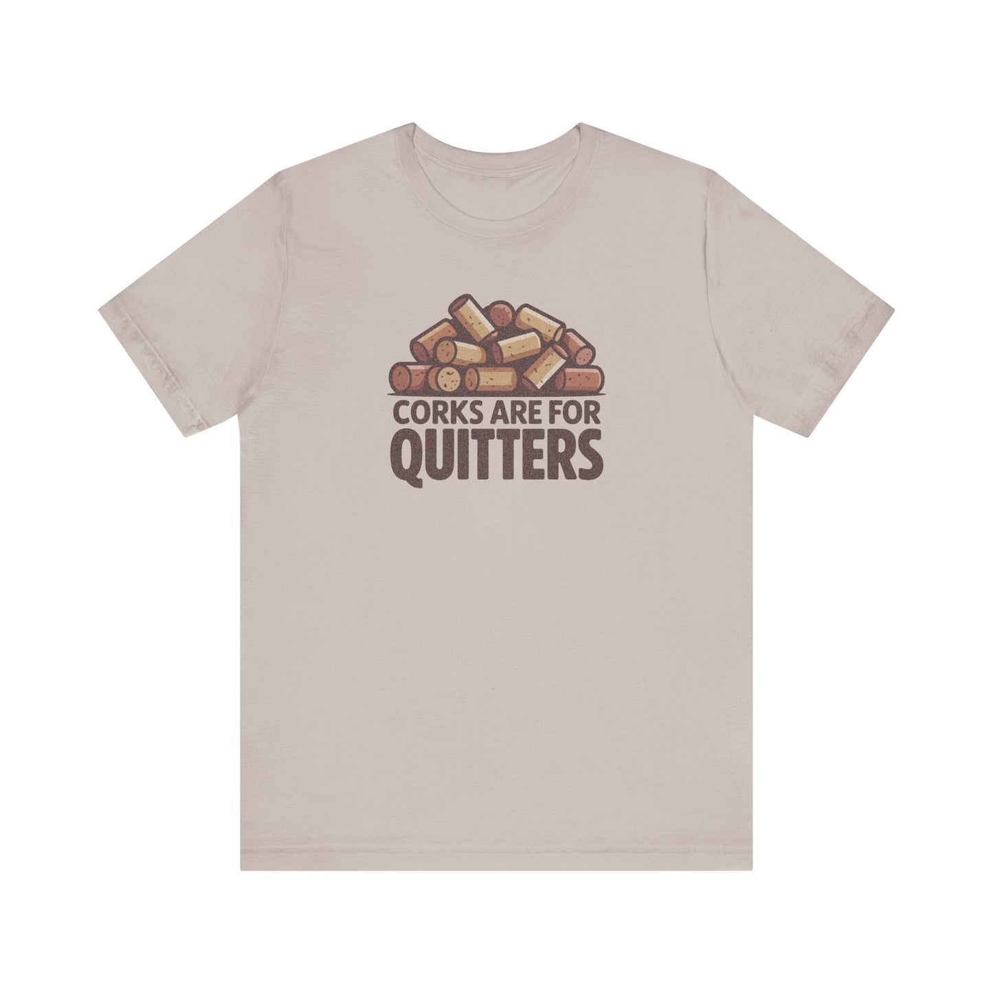 Corks Are For Quitters – Wine Lover Retro Tee (Light)