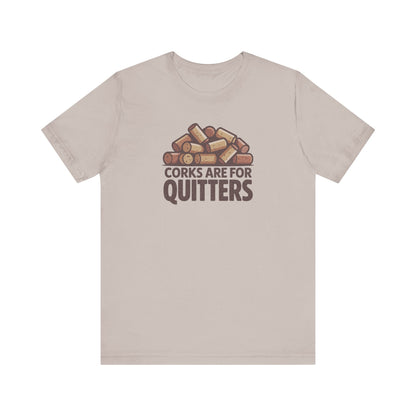 Corks Are For Quitters – Wine Lover Retro Tee (Light)