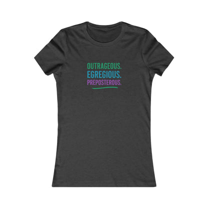 Outrageous Egregious Preposterous (Cool Gradient) — Seinfeld Retro Women's Tee (Dark)