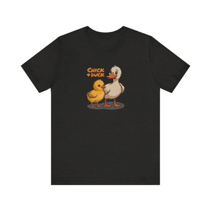 The Chick and the Duck — Friends Retro Tee (Dark)
