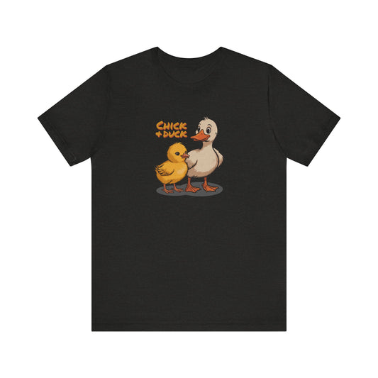 The Chick and the Duck — Friends Retro Tee (Dark)