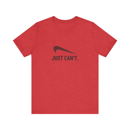 Just Can’t Athletic Parody — Retro Workout Tee (Light)