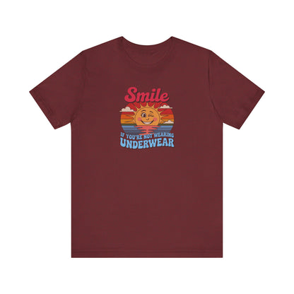 Smile If You’re Not Wearing Underwear — Retro Tee (Dark)