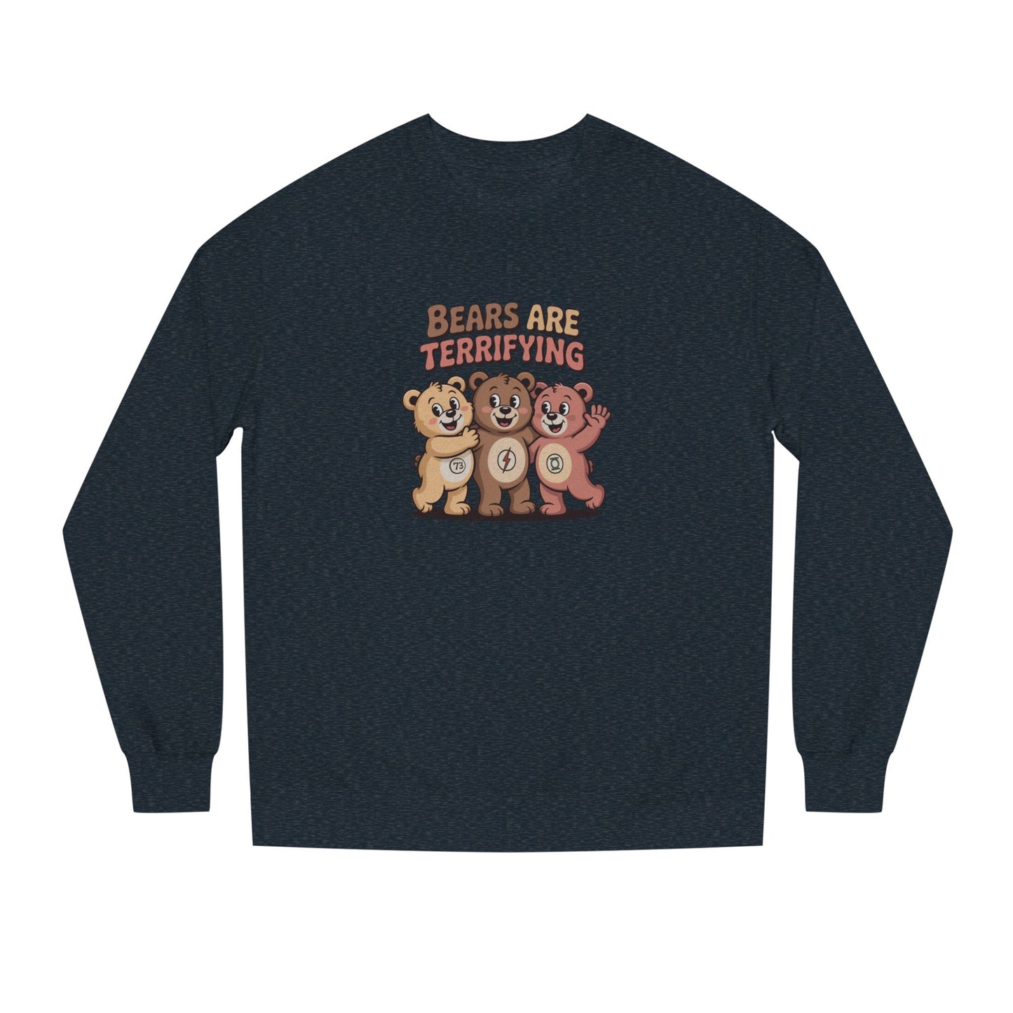 Bears Are Terrifying (Cute Remix) — Retro Sweatshirt (Dark)