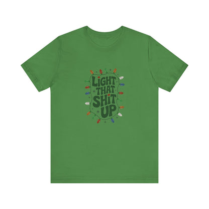 Light That Sh!t Up — Retro Christmas Lights Tee (Light)