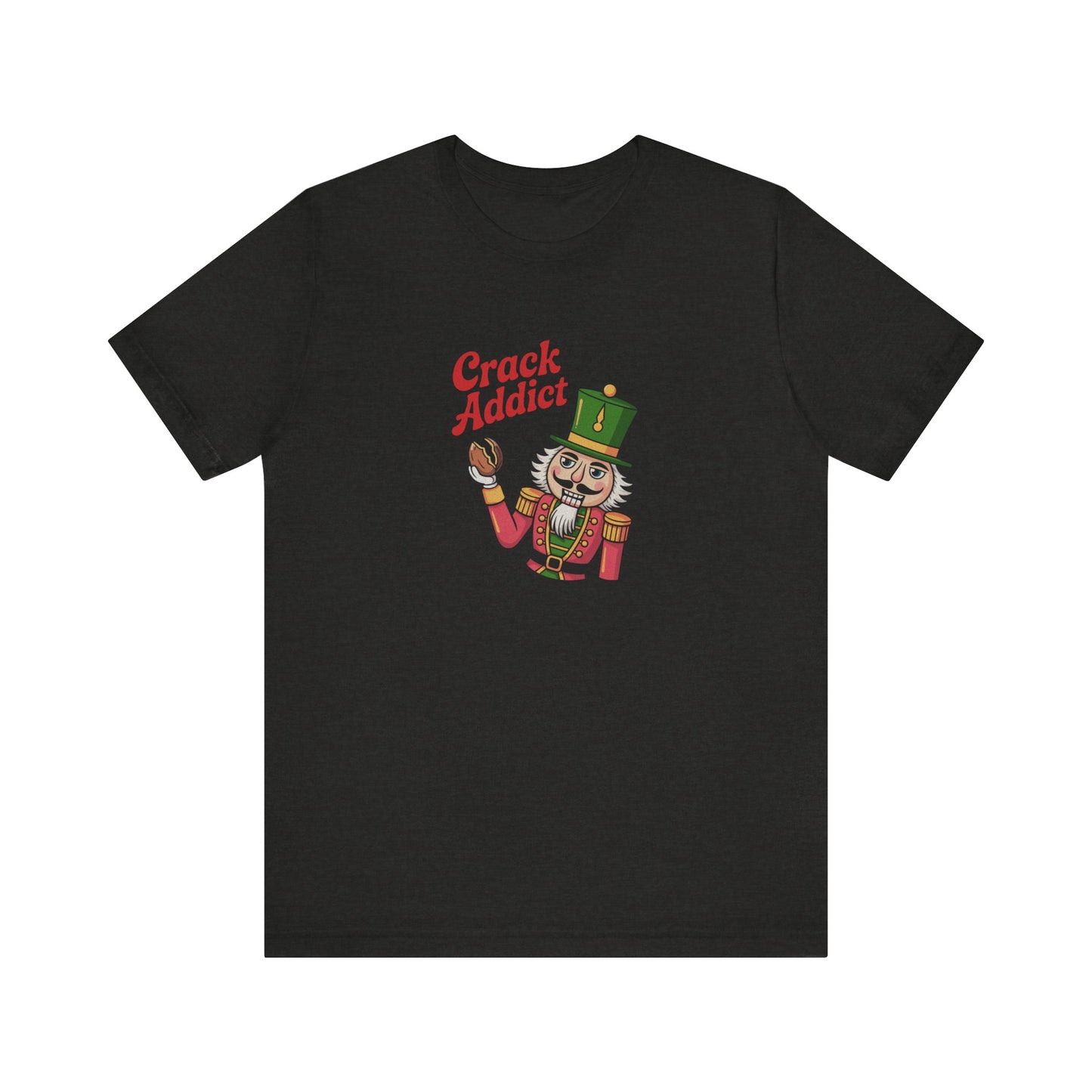 Crack Addict Nutcracker — Vintage Christmas Retro Tee (Dark)