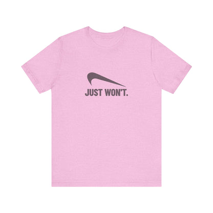 Just Won’t Athletic Parody — Retro Workout Tee (Light)