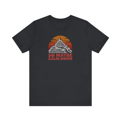 Everything in Moderation (Especially Fitness) – Mount Everest Retro Tee (Dark)