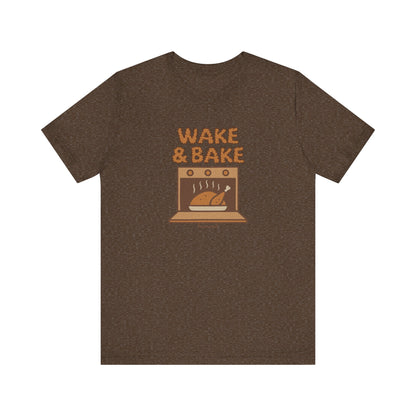 Wake & Bake — Retro Thanksgiving Turkey Tee (Dark)