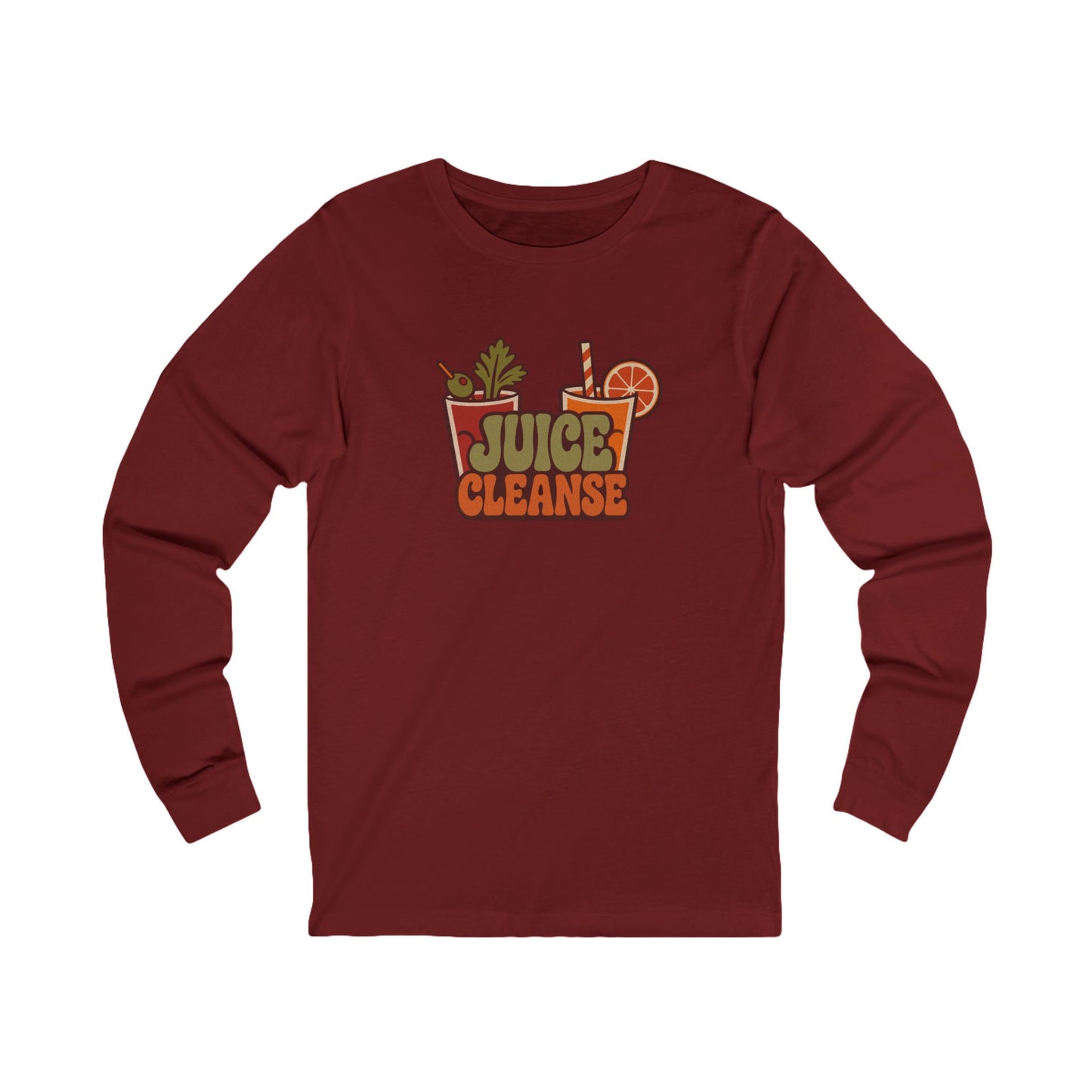Juice Cleanse Liquid Diet — Boozy Brunch Retro Long Sleeve (Dark)