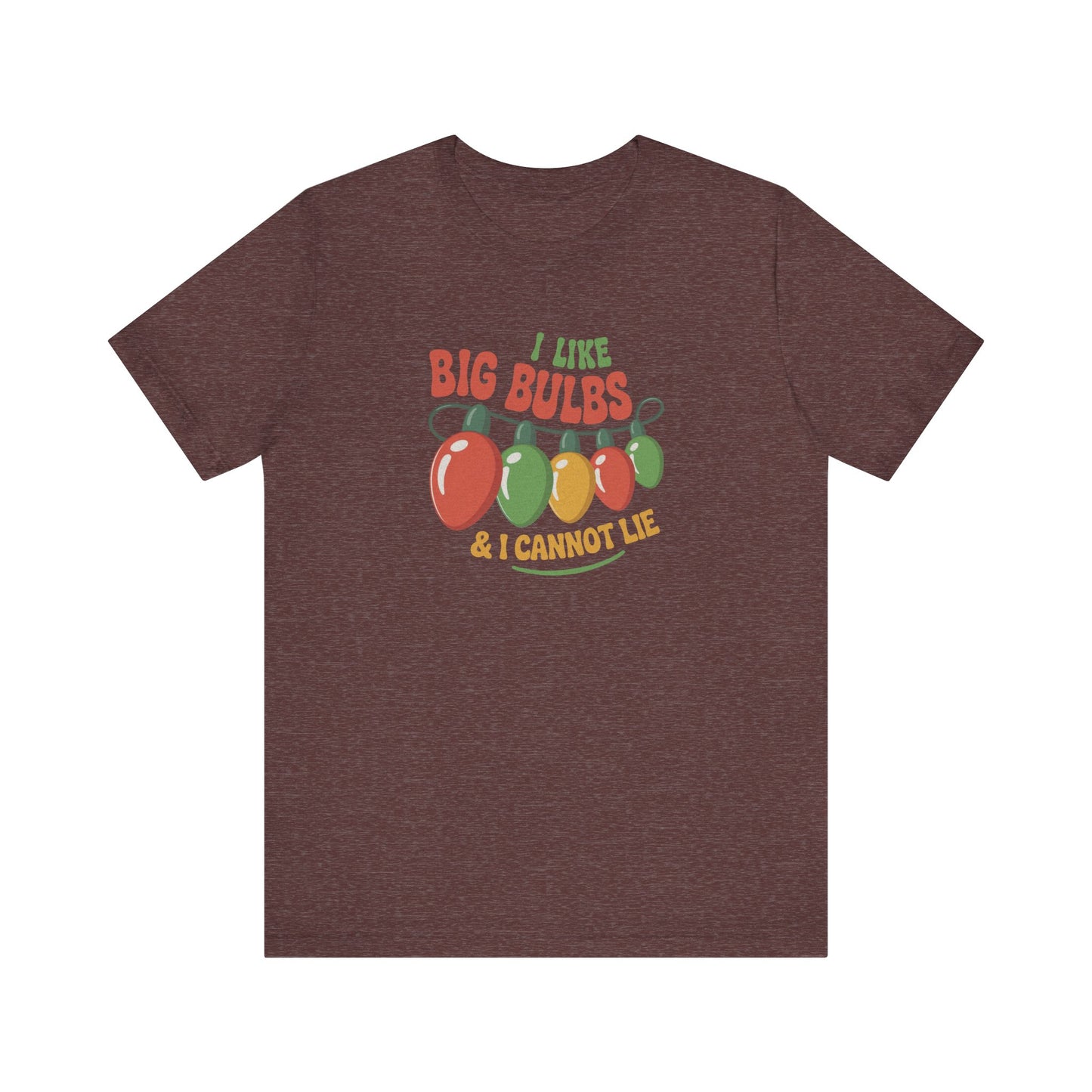 I Like Big Bulbs and I Cannot Lie — Christmas Lights Retro Tee (Dark)