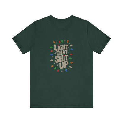 Light That Sh!t Up — Retro Christmas Lights Tee (Dark)