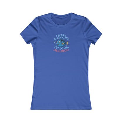 I Hate Drinking (Oh Look, Alcohol!) — Forgetful Fish Retro Women's Tee (Dark)